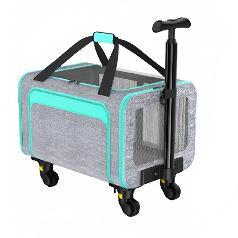 Expanderbar Oxford bärväska för husdjur med teleskopiskt handtag